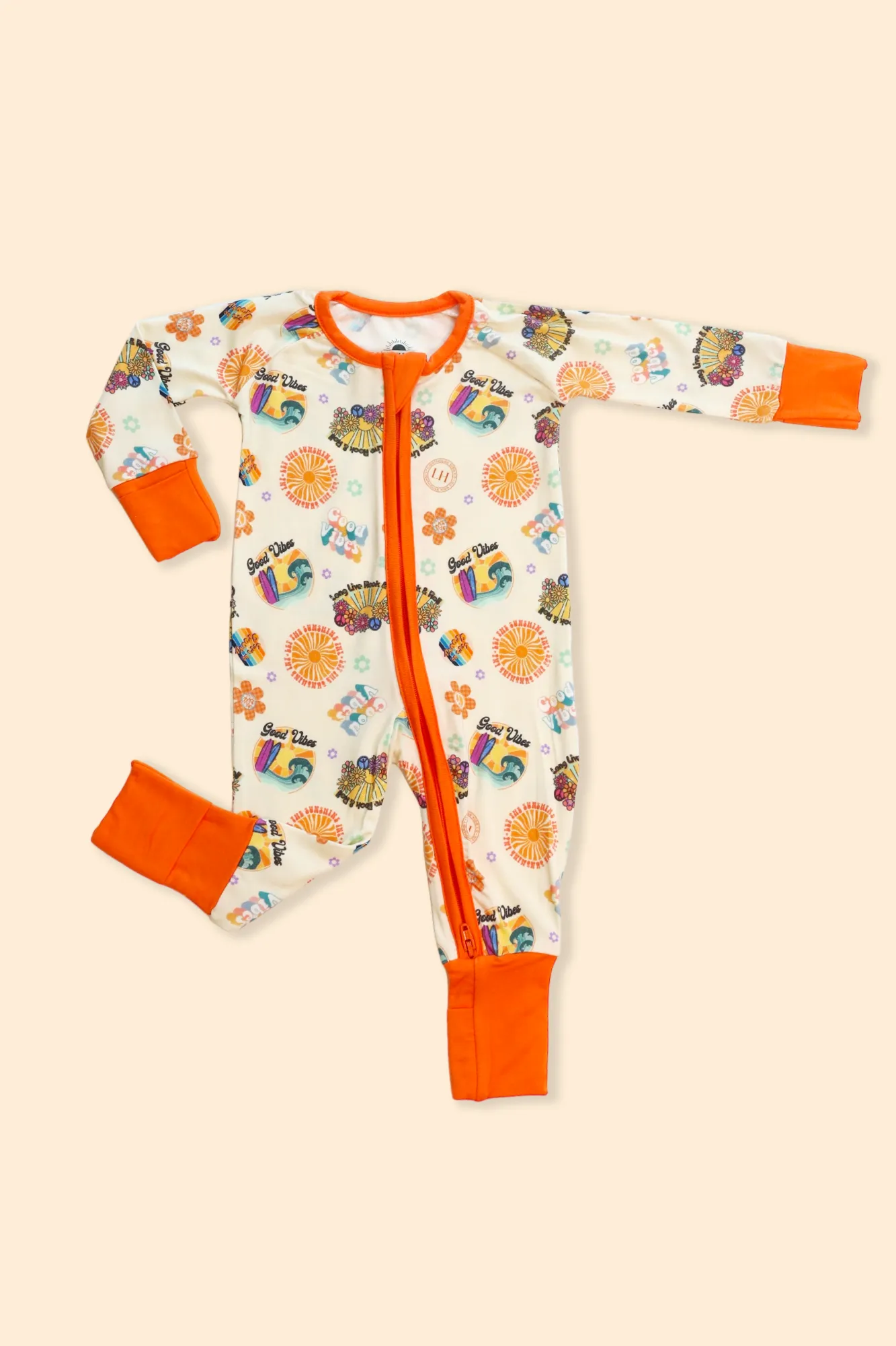 𝐒𝐀𝐋𝐄! 𝟓𝟎% 𝐎𝐅𝐅! Bamboo Baby Pajamas - Double Zipper - Longies - Good Vibes