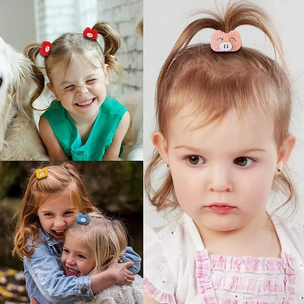 10 pcs Girls Hair Clips Colorful Flower Hair Clips Cute animal Hair Clips Snap Cartoon Hair Clips for Toddlers Kids Teen Party Headwear Ladies Girls Kids Gifts (Pig)