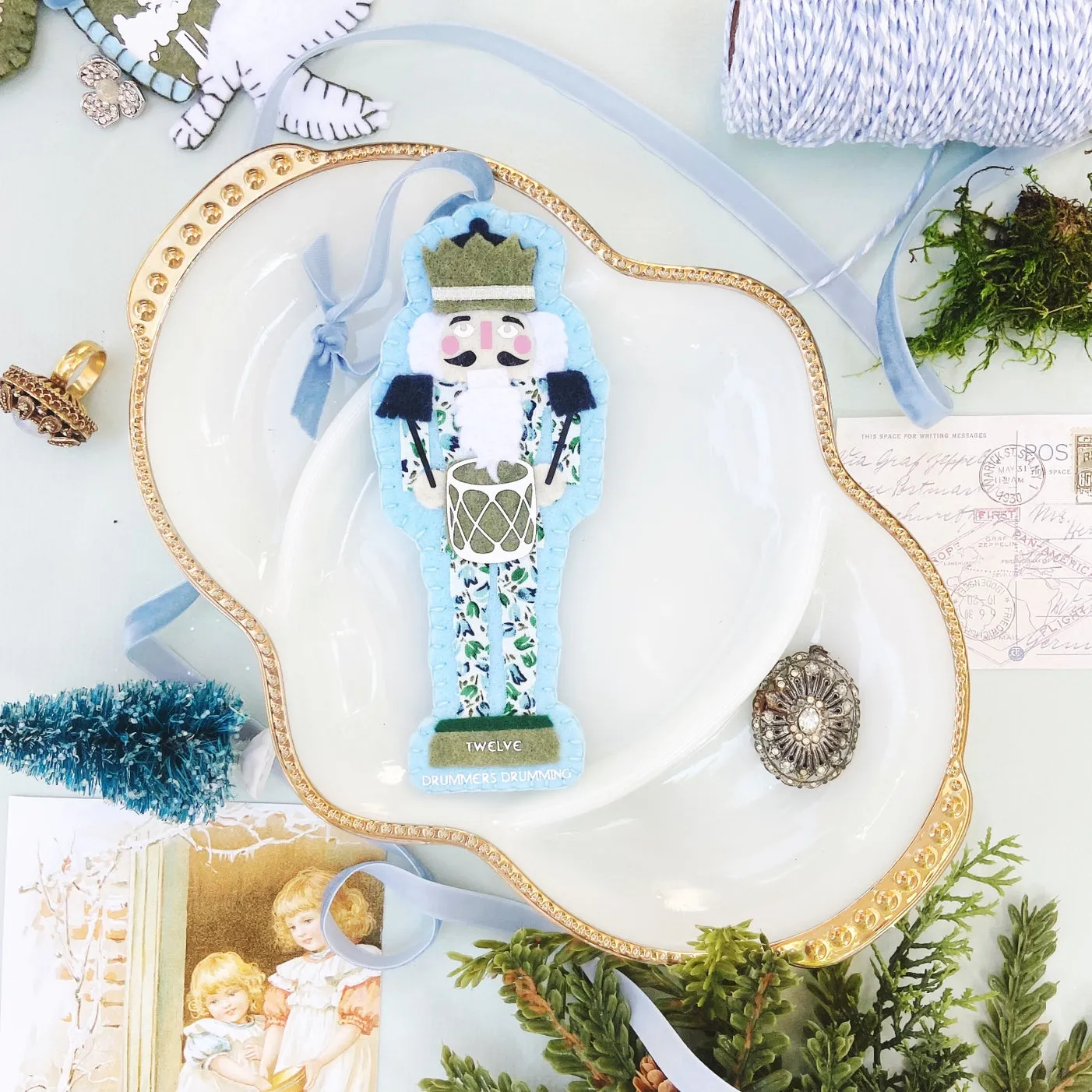 12 Days of Christmas Ornament | Grandmillennial Drummer