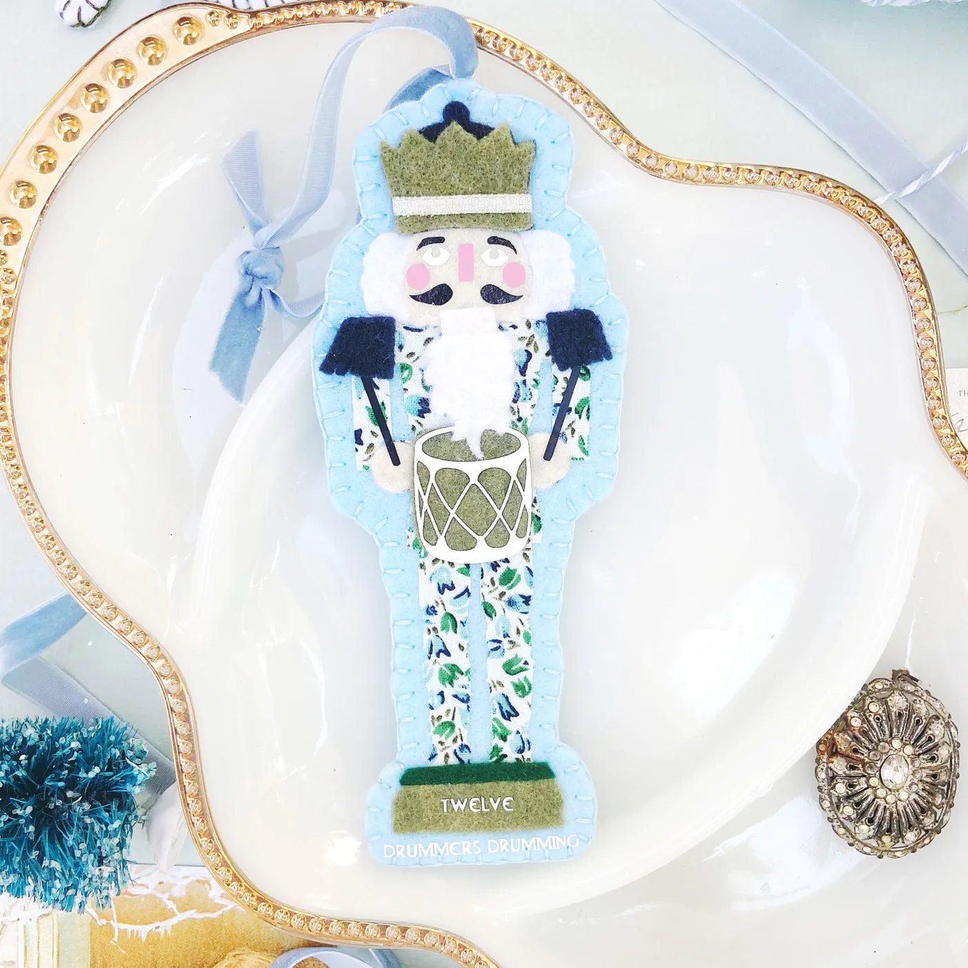 12 Days of Christmas Ornament | Grandmillennial Drummer
