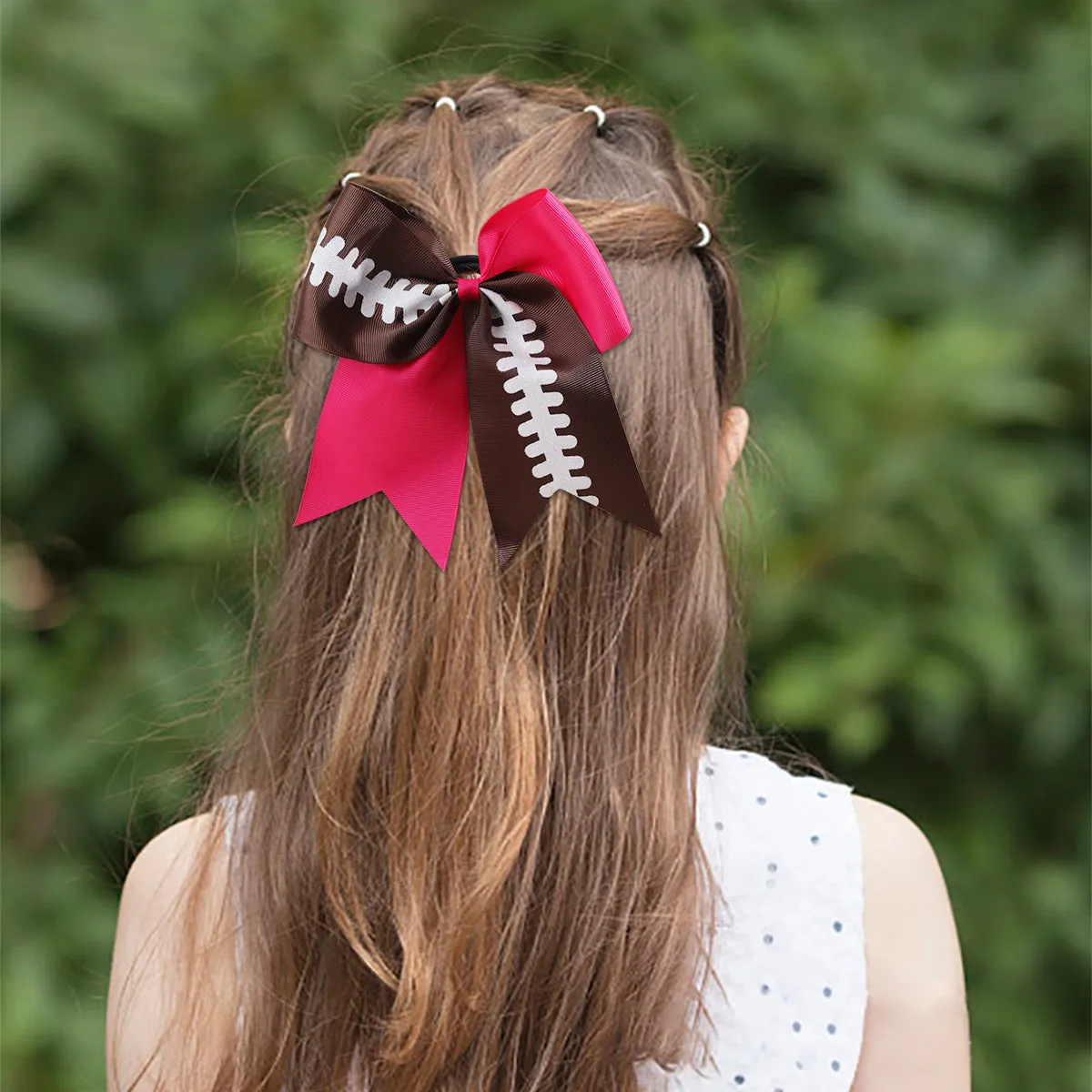 12Pcs Large Baseball Cheer Bows
