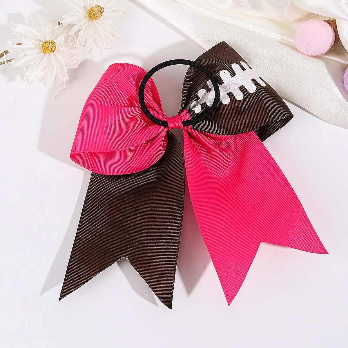 12Pcs Large Baseball Cheer Bows