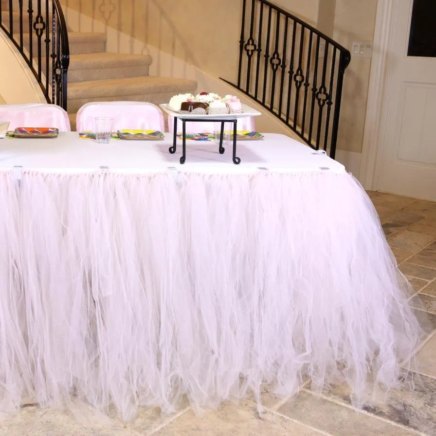 17 ft. Tulle Tutu Table Skirt (11 Colors)