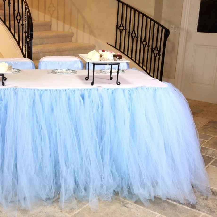 17 ft. Tulle Tutu Table Skirt (11 Colors)