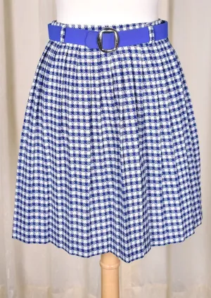 1960s Vintage Blue & White Plaid Skirt