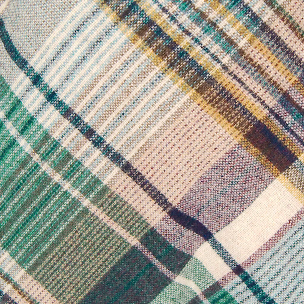 1970s Green & Beige Plaid Skirt
