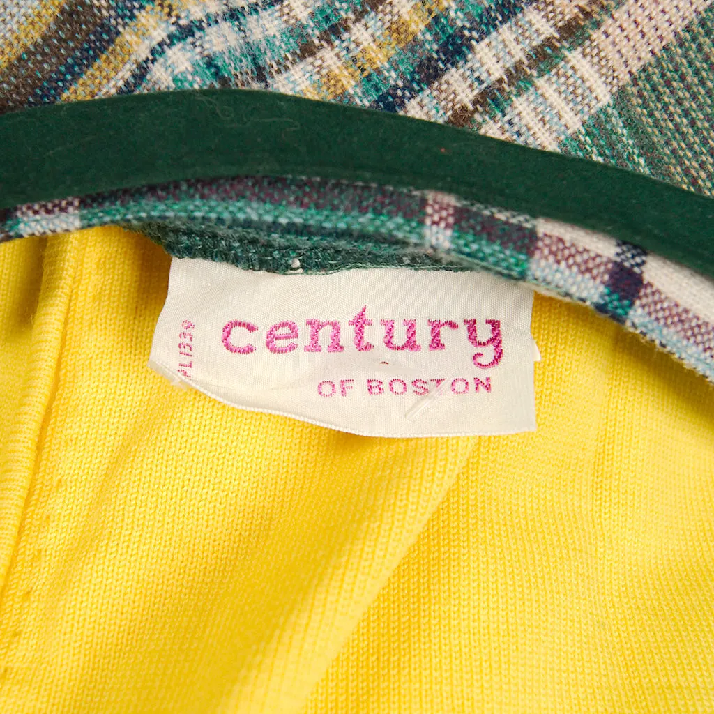 1970s Green & Beige Plaid Skirt