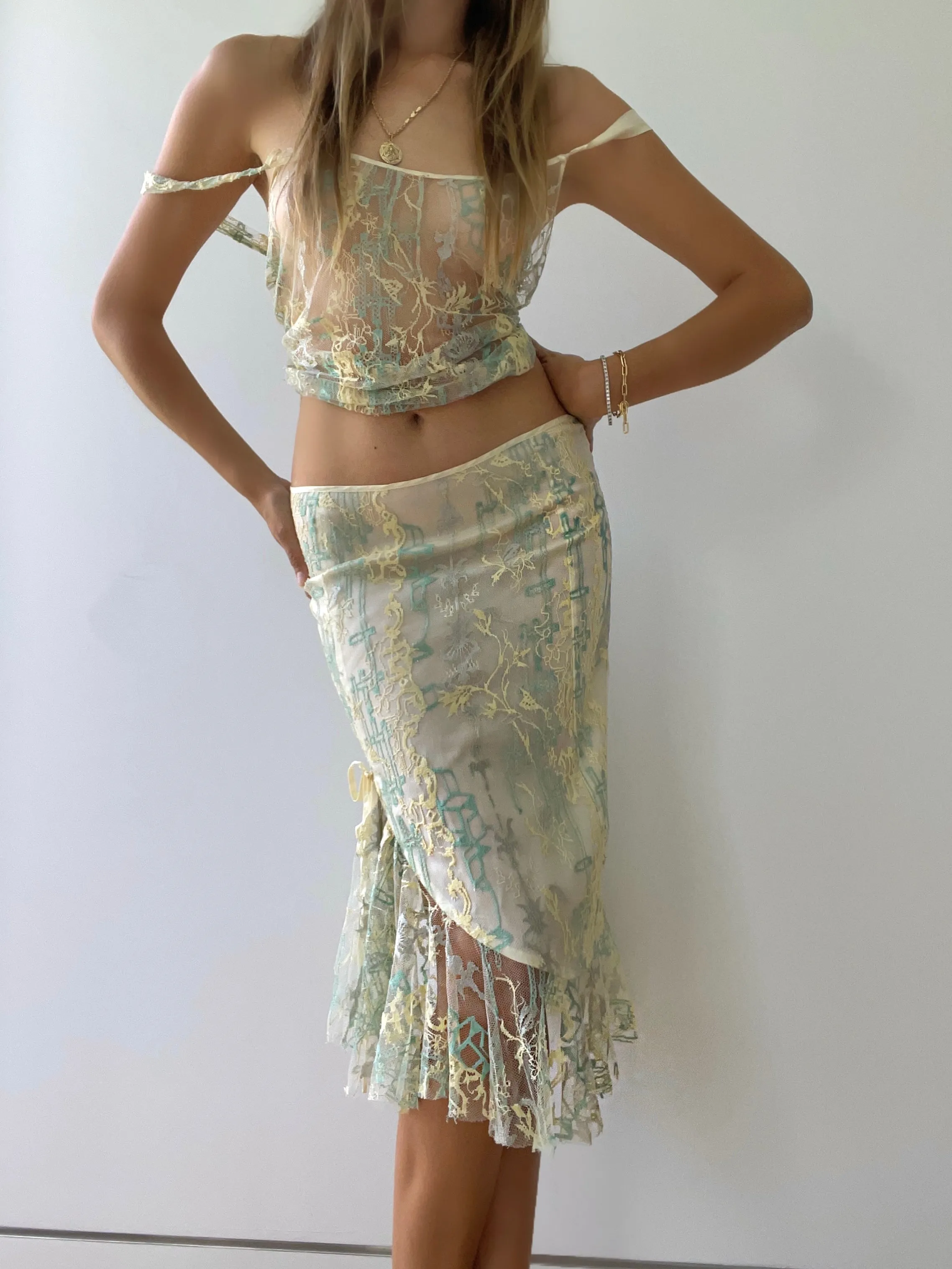 1990’s Dreamy Christian Lacroix Lace Sheer Set