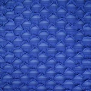2 YD PC-Cobalt Blue Scallop Ruffle Knit Fabric