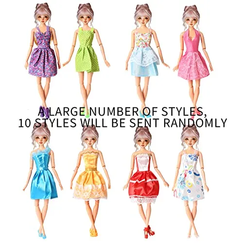 20 PCS Doll Clothes and Accessories Included 10x Cute Fashion Dresses and 10x Shoes for 11.5 Inch , Gift for Girls Age 5-7 8-10 …