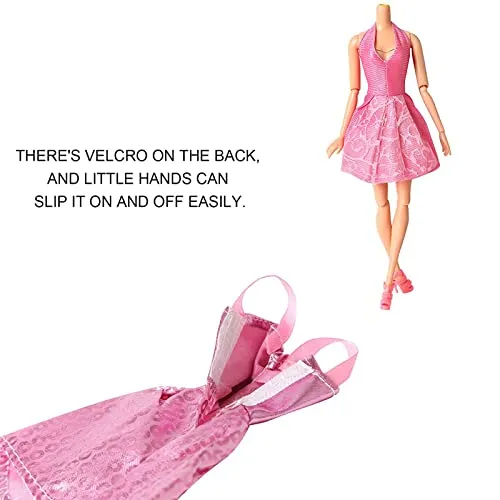 20 PCS Doll Clothes and Accessories Included 10x Cute Fashion Dresses and 10x Shoes for 11.5 Inch , Gift for Girls Age 5-7 8-10 …