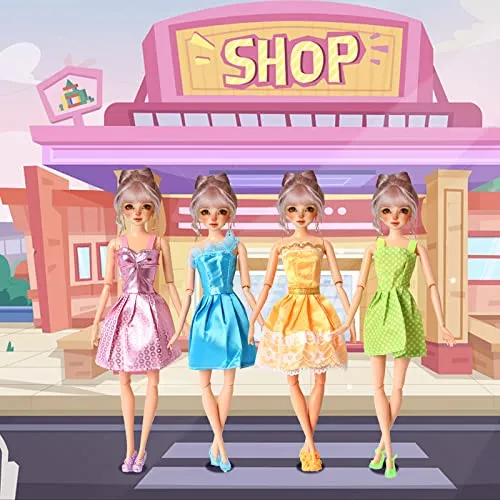 20 PCS Doll Clothes and Accessories Included 10x Cute Fashion Dresses and 10x Shoes for 11.5 Inch , Gift for Girls Age 5-7 8-10 …