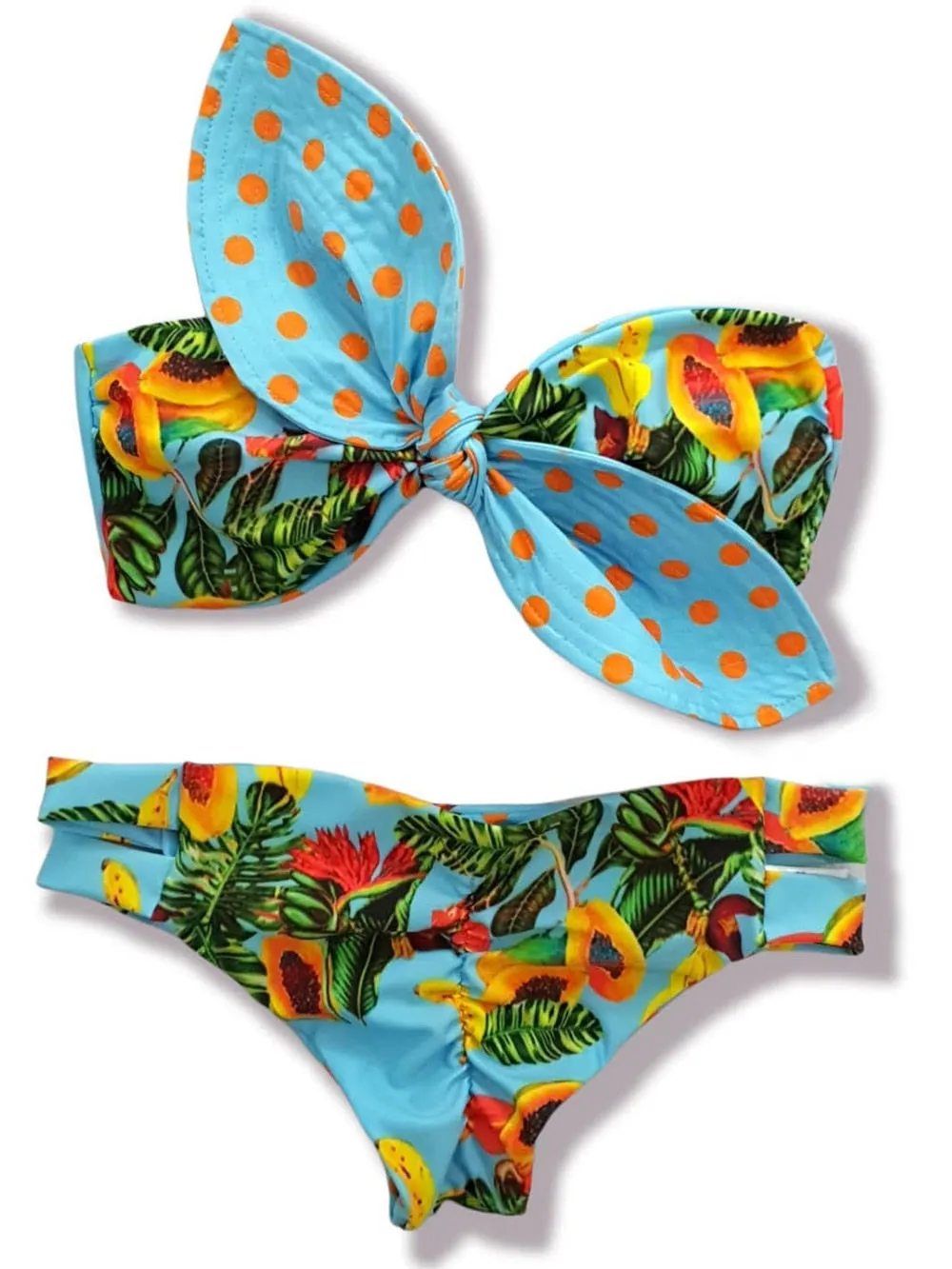 2023 Sexy Tropical Print Bikinis Women Swimsuit High Waist Bathing Suit Beachwear Bowkont Biquini Female Swim