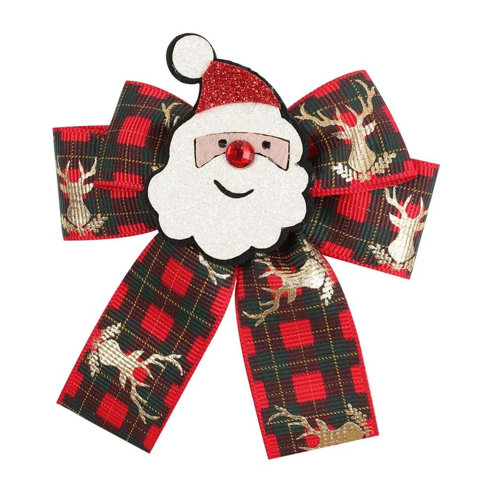 3'' Christmas Golden Elk Hair Bows