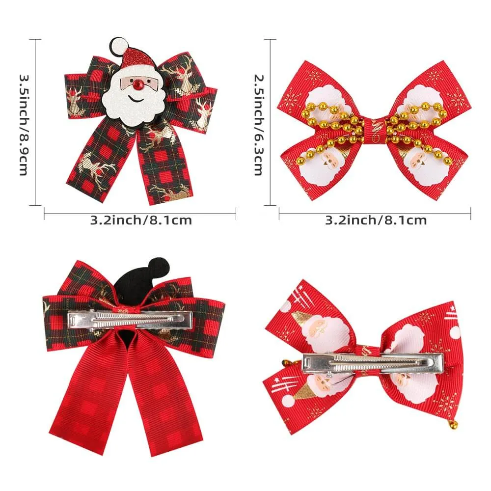 3'' Christmas Golden Elk Hair Bows