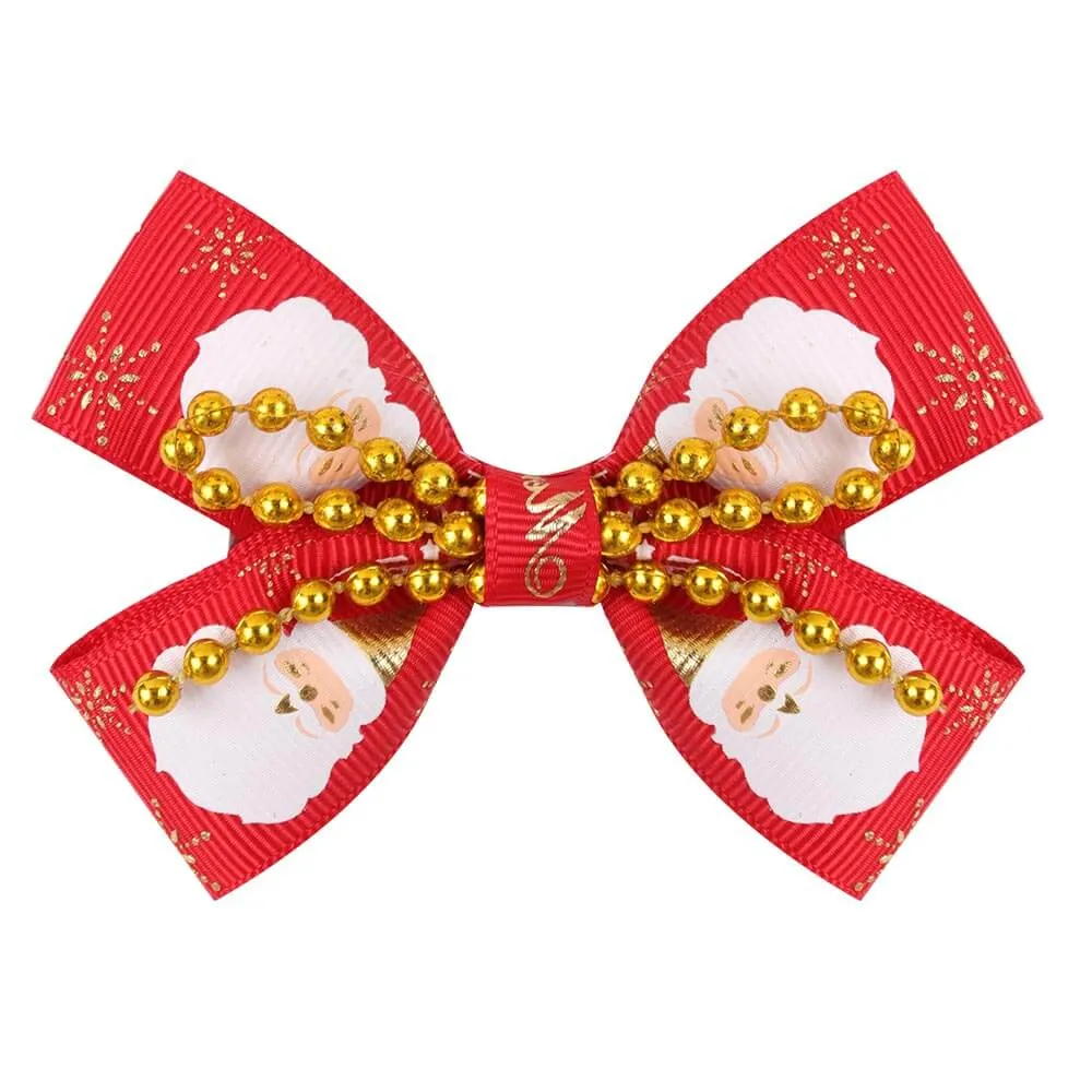 3'' Christmas Golden Elk Hair Bows