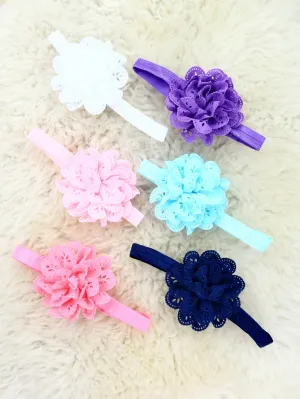 3 Inch Eyelet Lace Headband 9 Colors Available