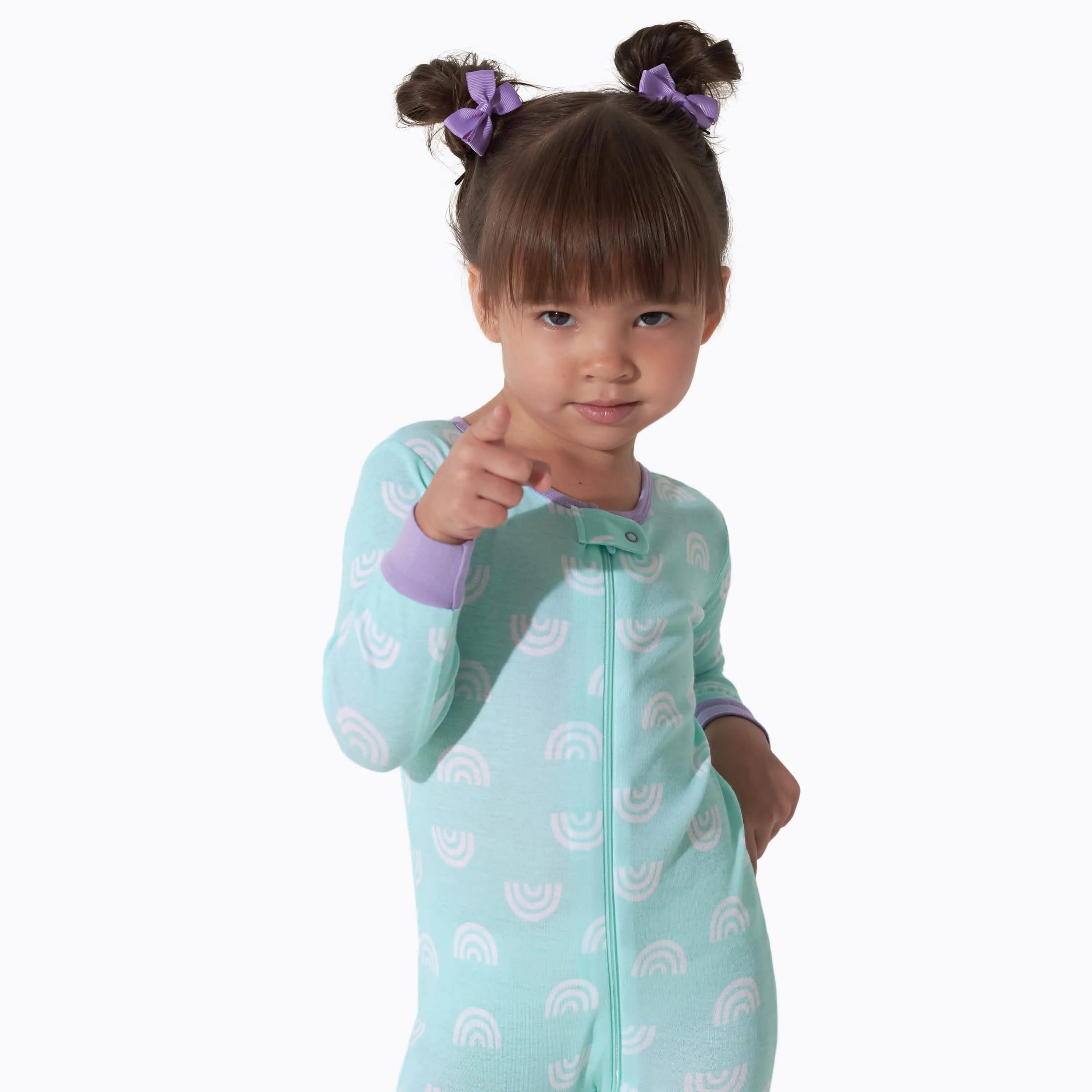 3-Pack Baby & Toddler Girls Rainbow Floral Snug Fit Footless Pajamas
