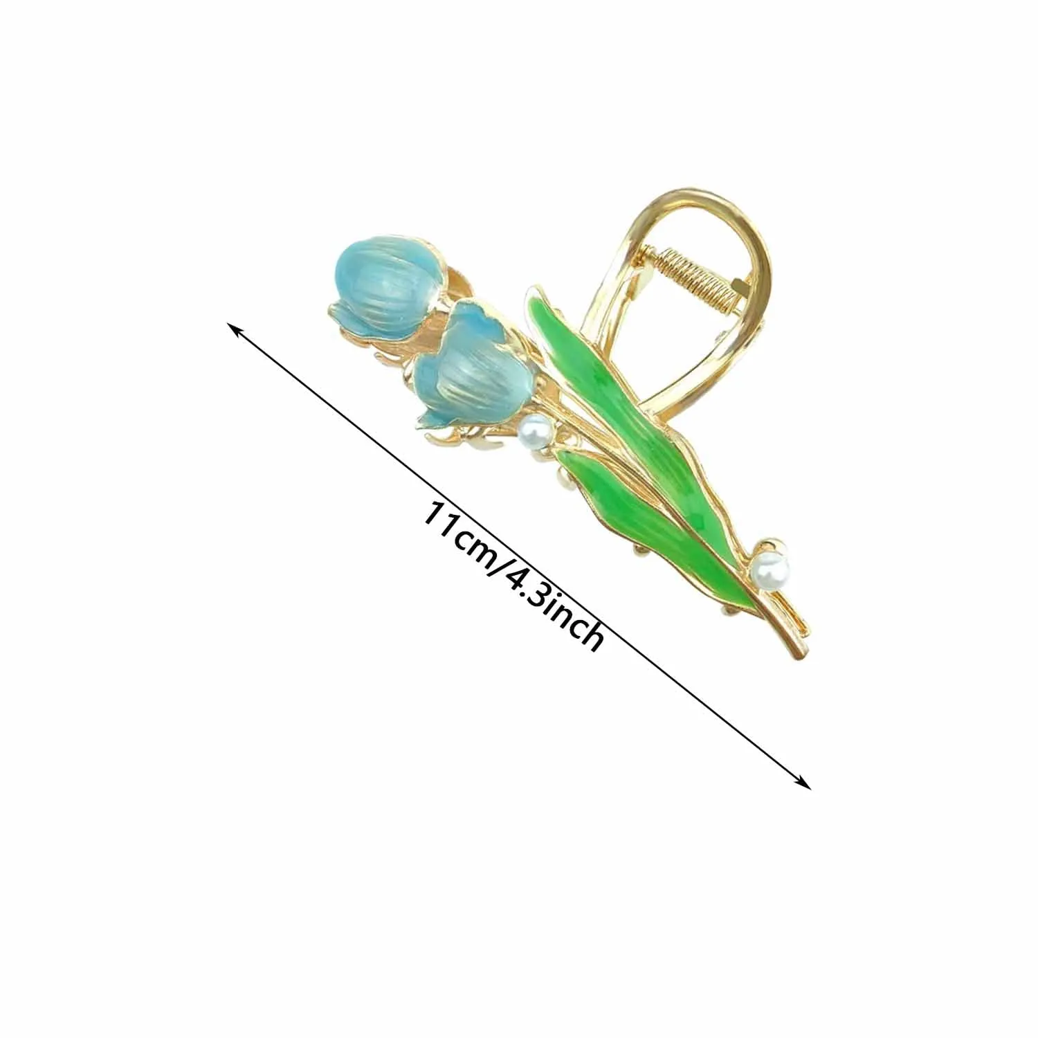 3 PCS Tulip Flower Claw Clips Large for Thick Hair, Metal Headdress Shark Barrette, Big Jaw Clips for Hair Styling Accessories and Clamps for Women Girls