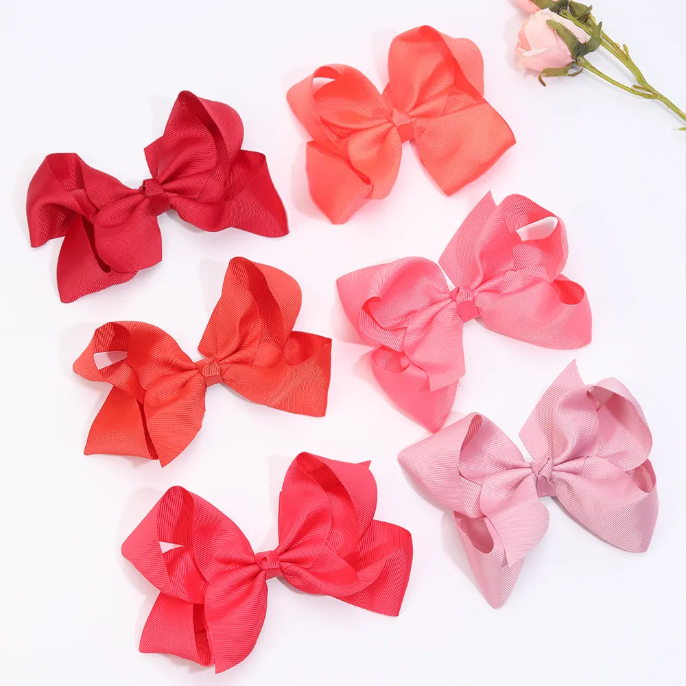 30PCS  6 inch Solid Color Grosgrain Hair Bows