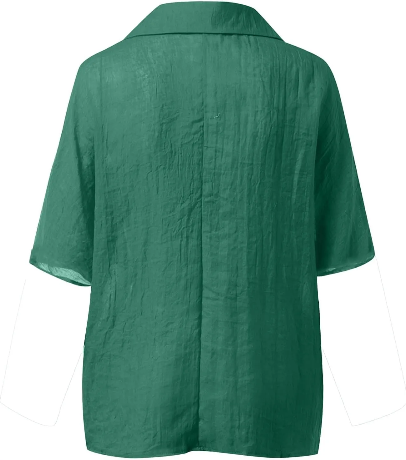 3/4 Sleeve Linen Tops for Women 2025 Oversized Loose Fit V Neck Shirts Summer Casual Beach Tunic Blouse Tee Sun Shirts