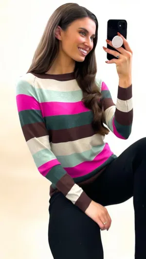 4-A1903 Mmpimba Stripe Fine Knit Top