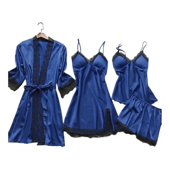 4 piece Set Sleep Lace pyjama Set
