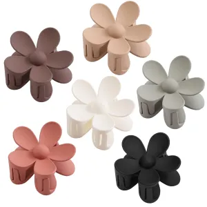 6PCS Matte Flower Large Hair Clips For Women Thick Hair, Non Slip Strong Hold For Thin Hair, Big Cute Dasiy Hair Accessories For Girls Christmas Gifts Holiday, 6 Colors