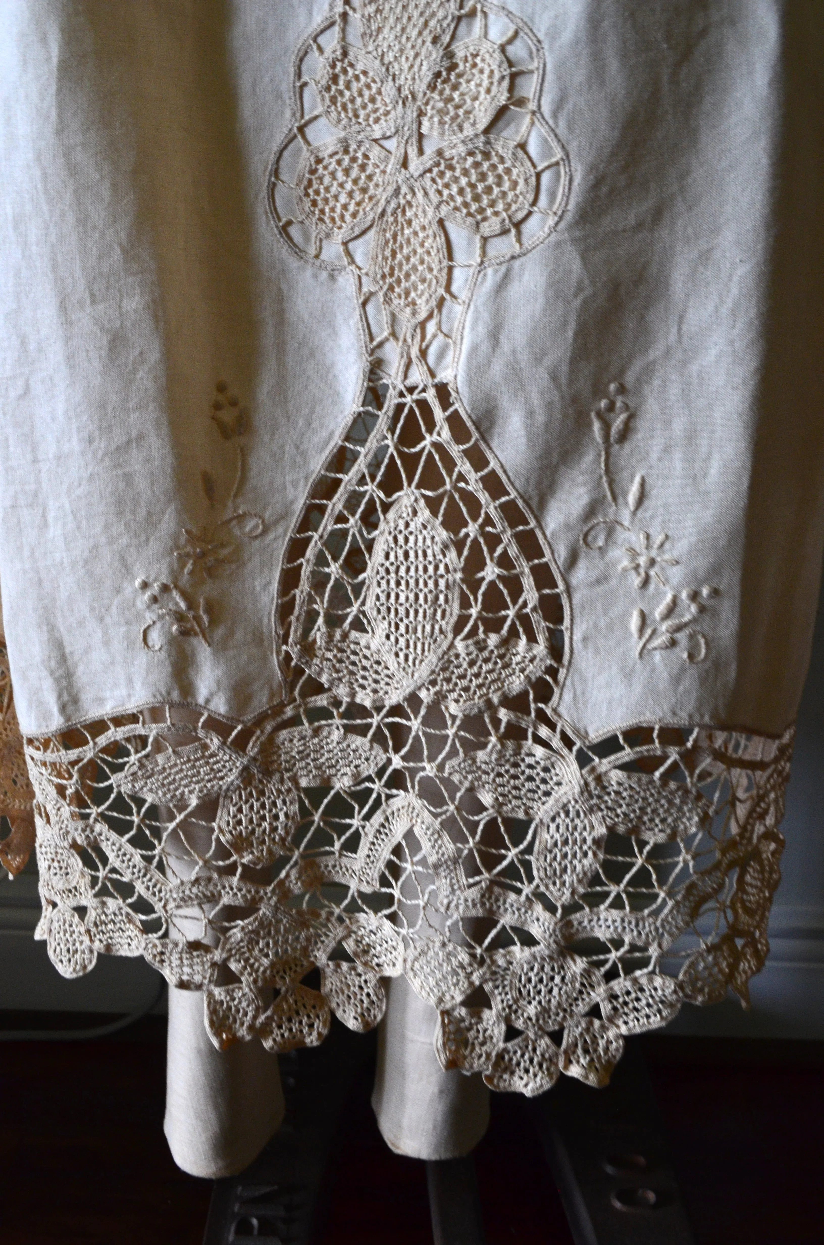 70s Boho Richelieu crochet lace ivory matching skirt set maxi skirt wedding