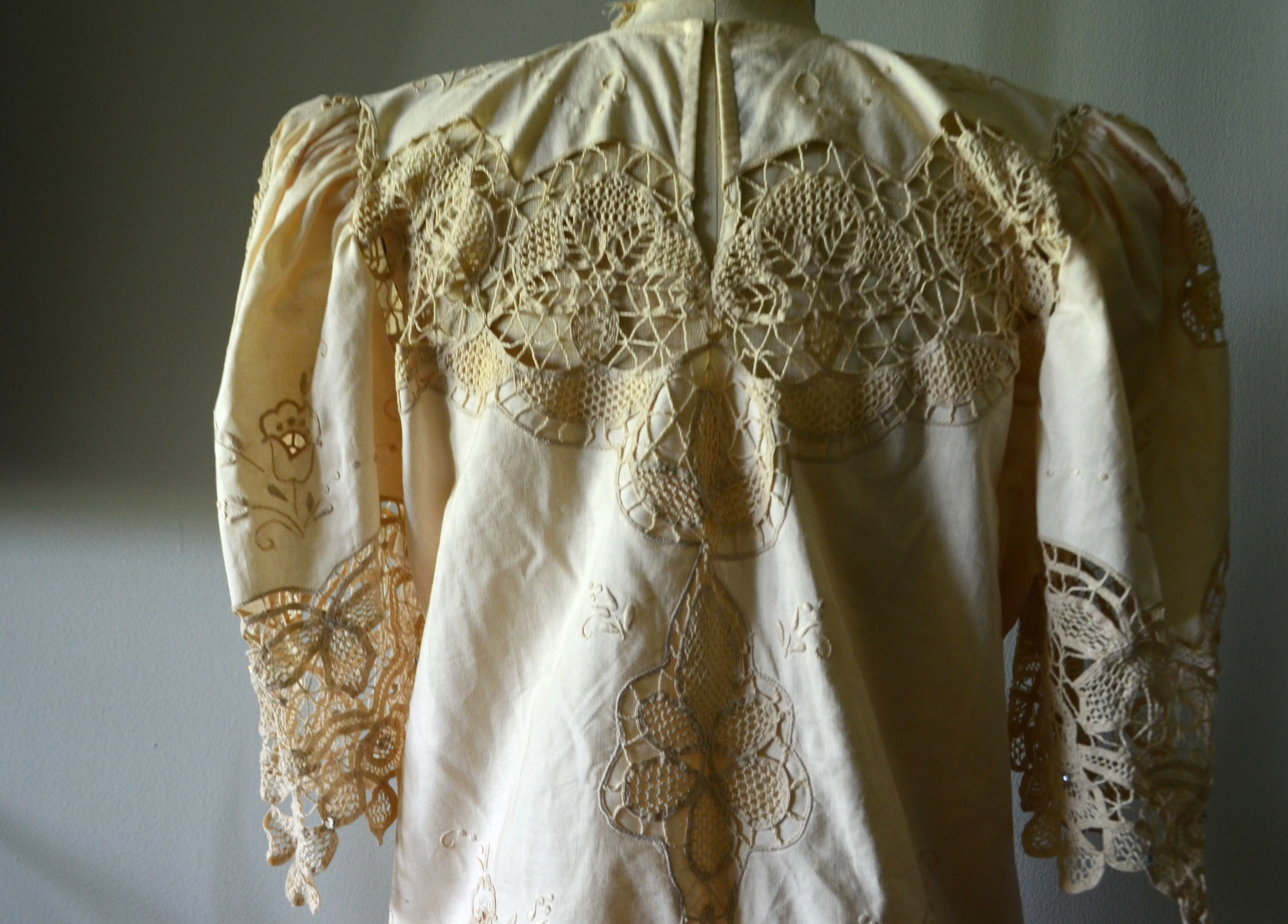 70s Boho Richelieu crochet lace ivory matching skirt set maxi skirt wedding