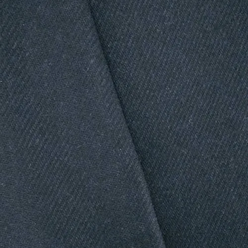 7/8 YD PC-Black/Deep Navy Wool Blend Twill Jacketing Fabric