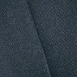 7/8 YD PC-Black/Deep Navy Wool Blend Twill Jacketing Fabric
