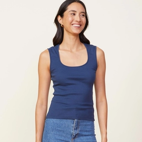 90's Rib Tank ribbed texture 90's Rib Tank Reflective Logo Detail Brushed Microfiber Surface