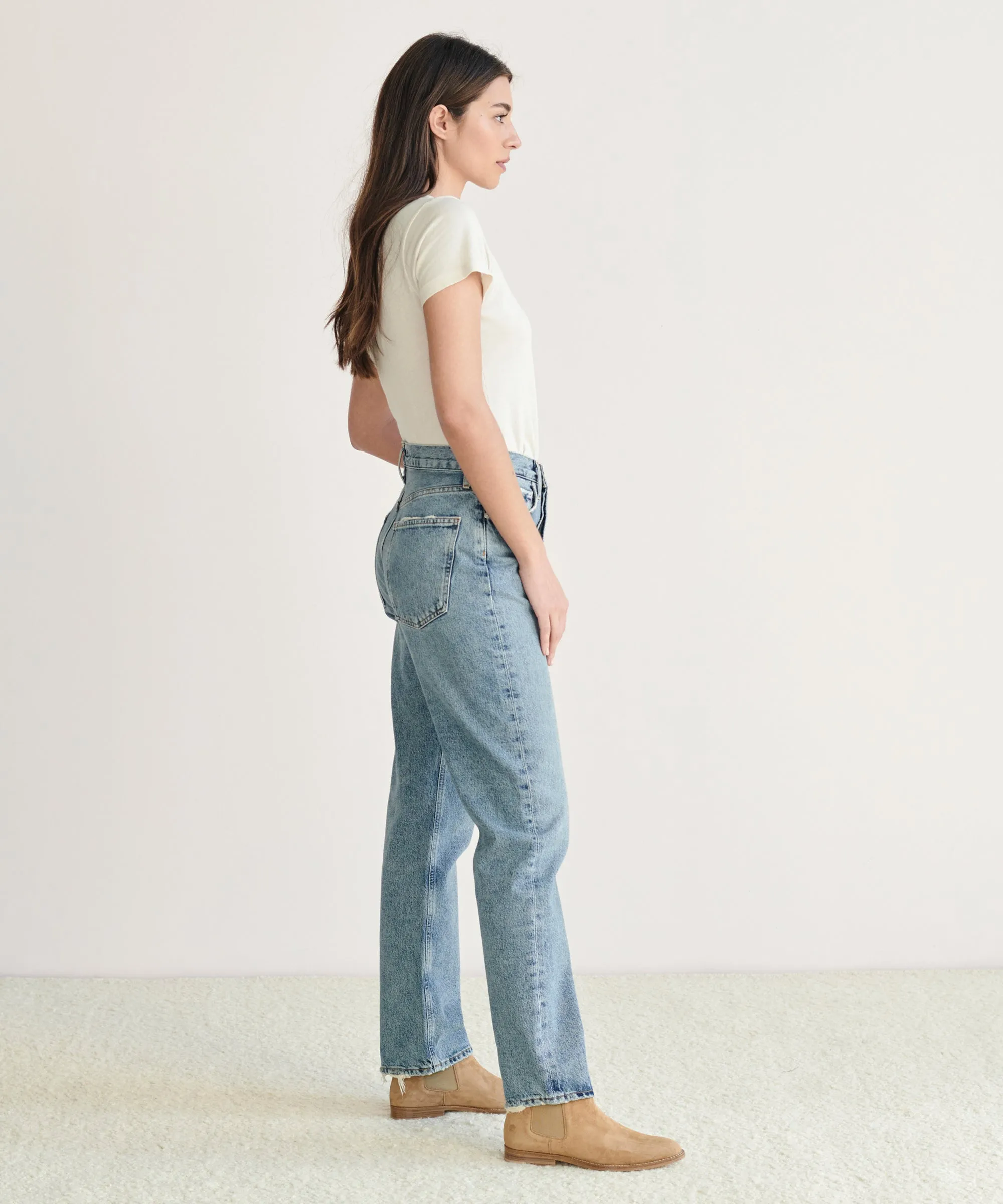 90's Pinch Waist Jean Overlock Edging
