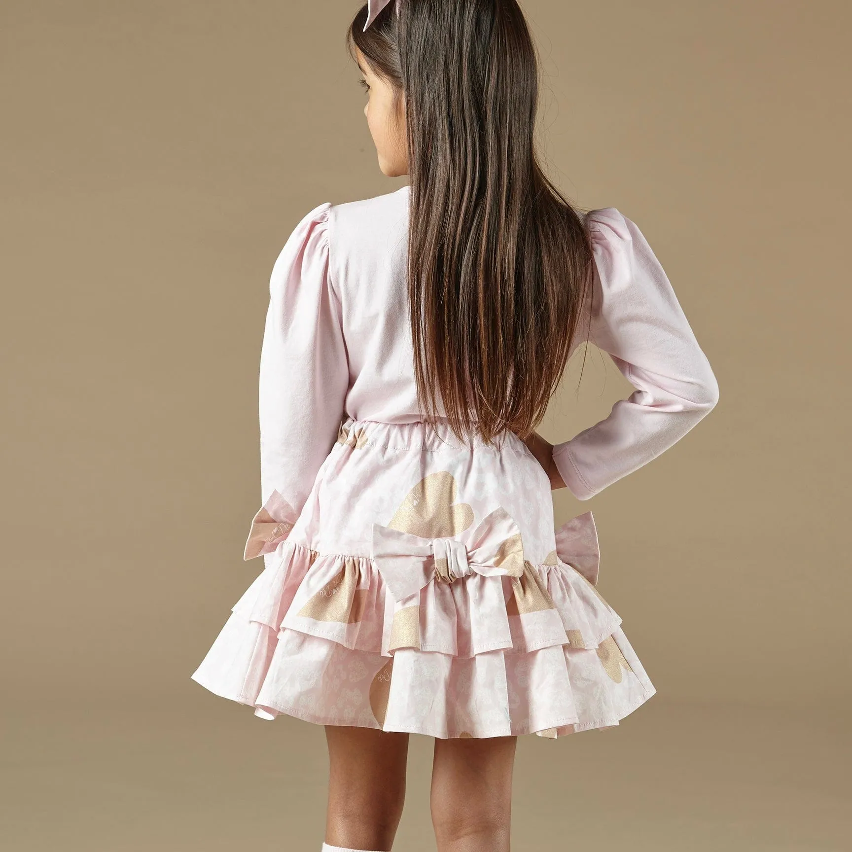A DEE - Pearl Heart Skirt Set - Pale Pink