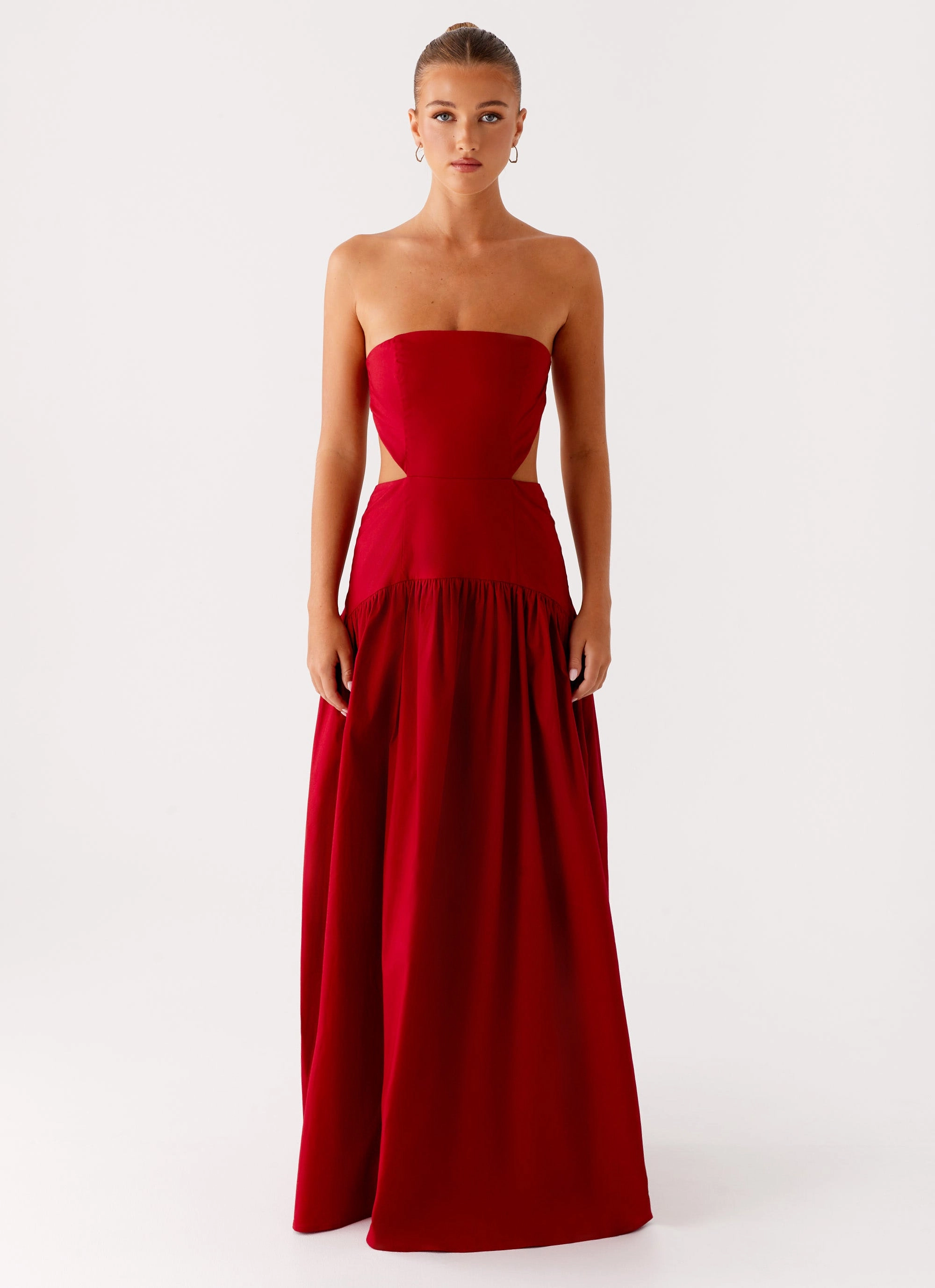 Aamari Maxi Dress - Red Pure Color