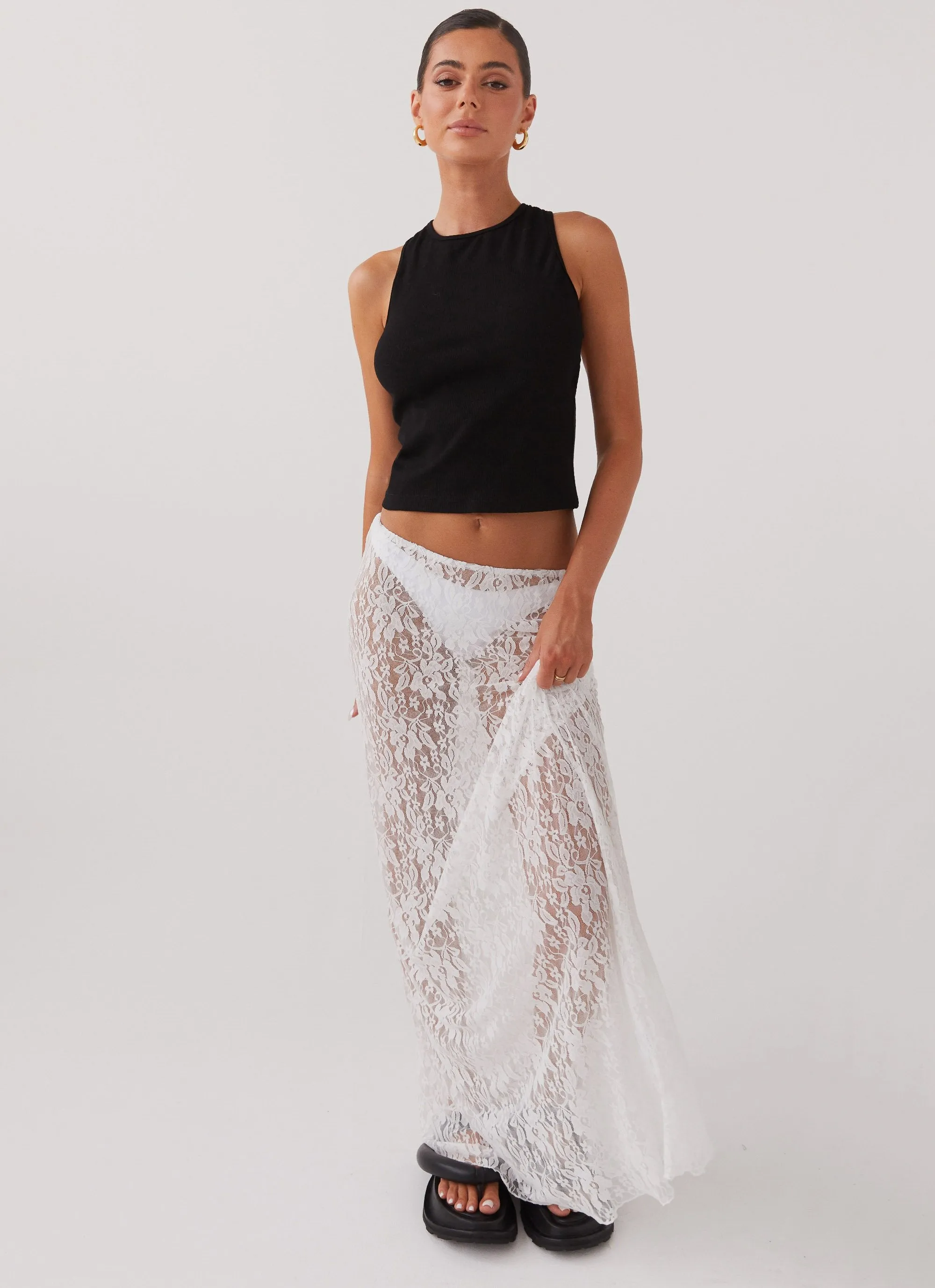 Sugar Sweet Lace Maxi Skirt - White Stay Fresh Soft Lines