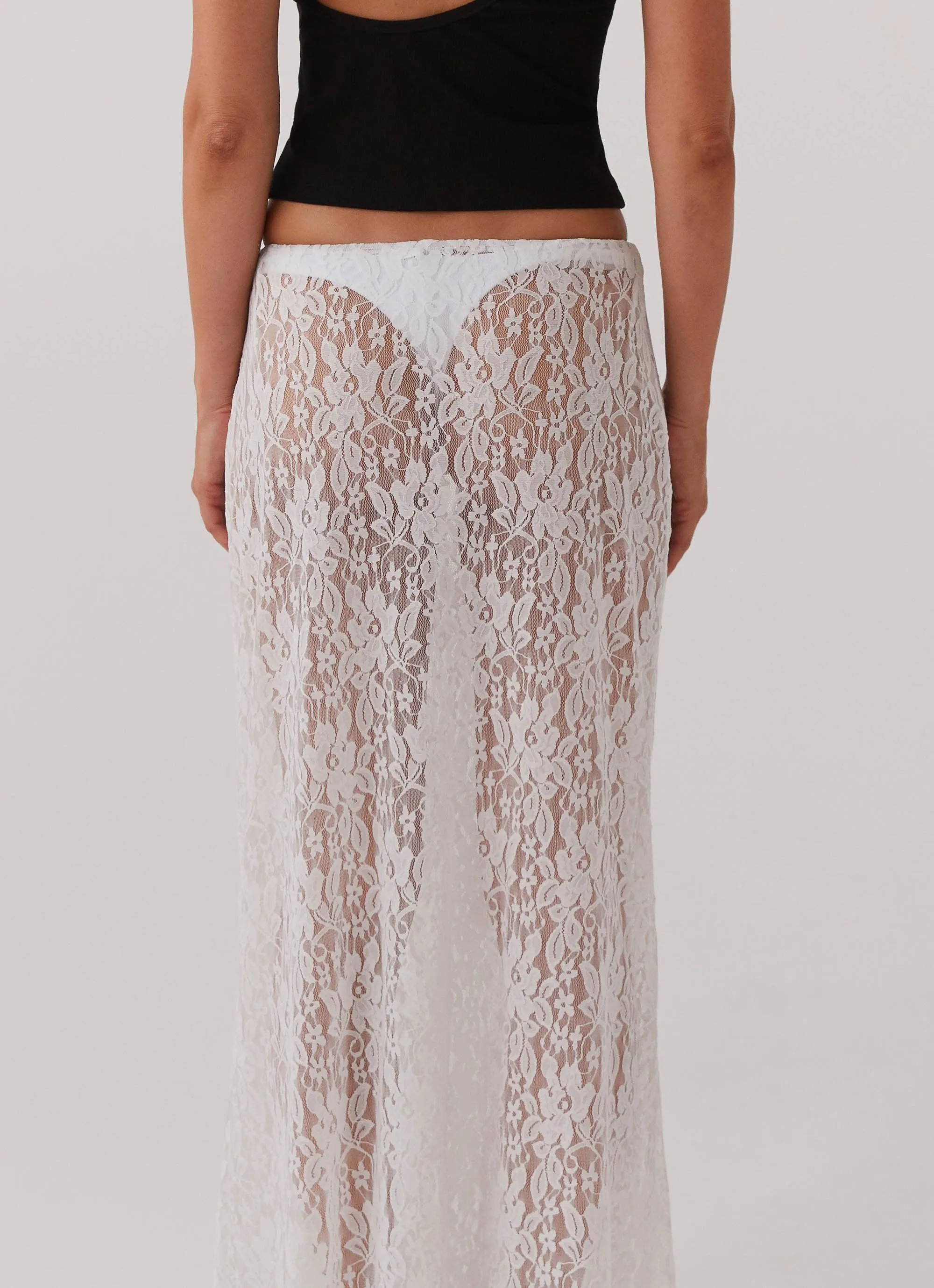 Sugar Sweet Lace Maxi Skirt - White Perfect Layer