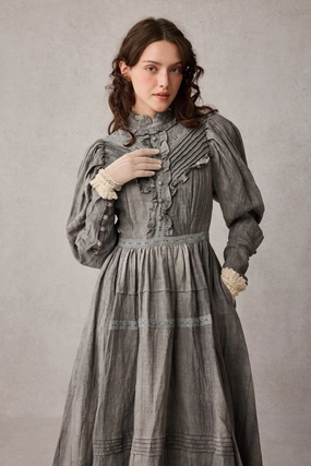 MARY 18 | VINTAGE LINEN DRESS GOWN Long Lasting Shape Retention