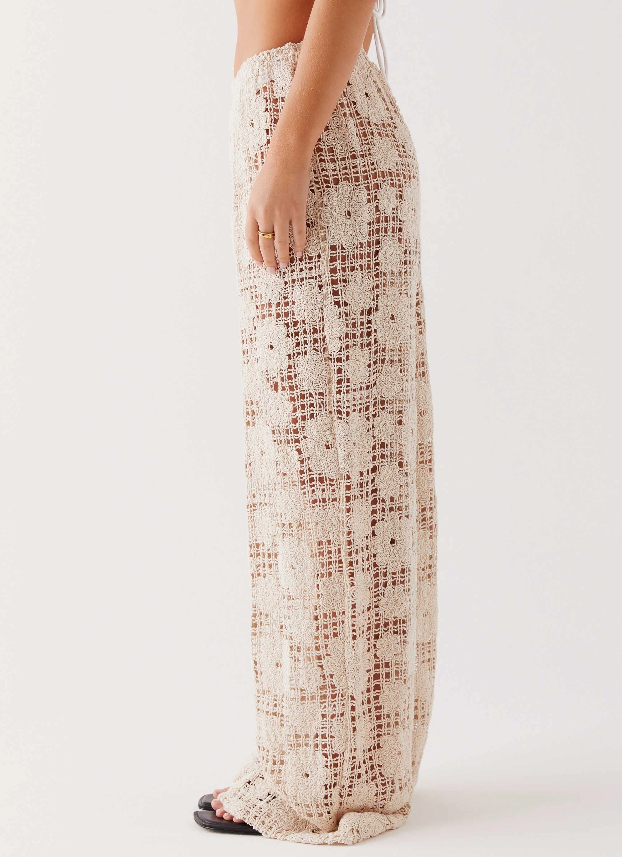 Shell Beach Crochet Pants - Ivory Tough Flex Cozy And Stylish