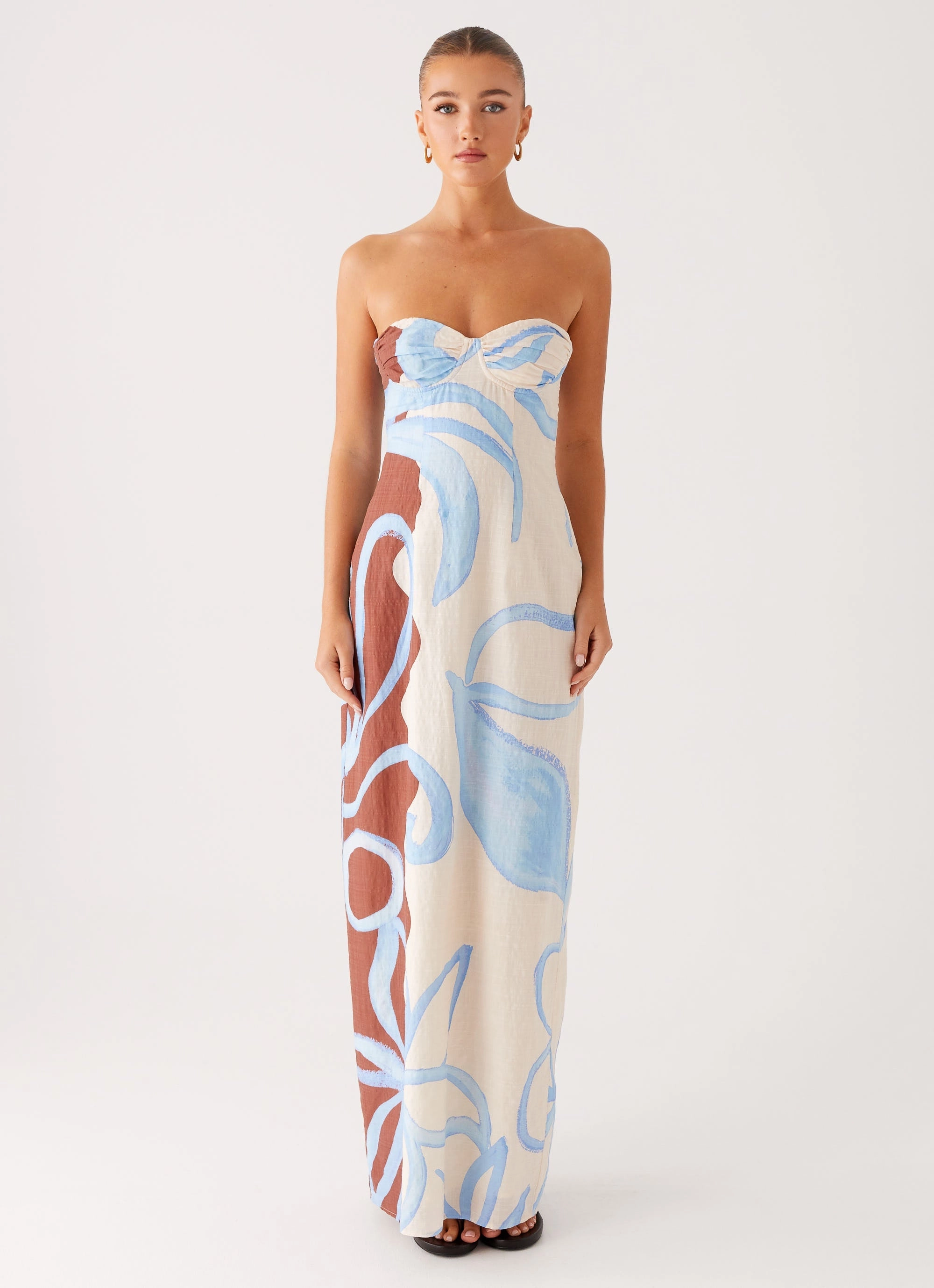 Raiden Maxi Dress - Bloom Wave Print Flawless Construction