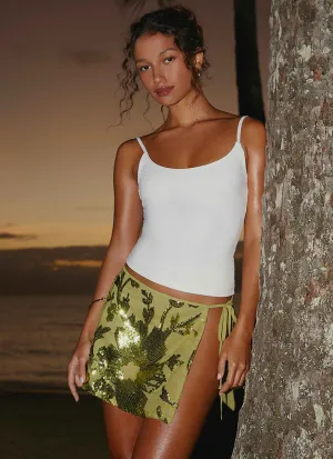 Active Core Cancun Sequin Mini Skirt - Lime Cancun Sequin Mini Skirt - Lime ErgonomicArticulatedDesign