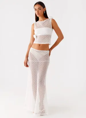 Active Motion Velli Crochet Maxi Skirt - White Velli Crochet Maxi Skirt - White Cold Weather Wear Sport Friendly