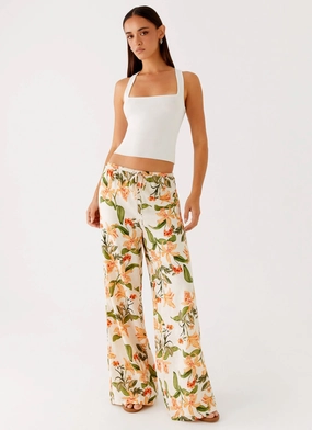 Active Wear Dalida Linen Pants - Floral Print Dalida Linen Pants - Floral Print Zip-off legs Stay Cool