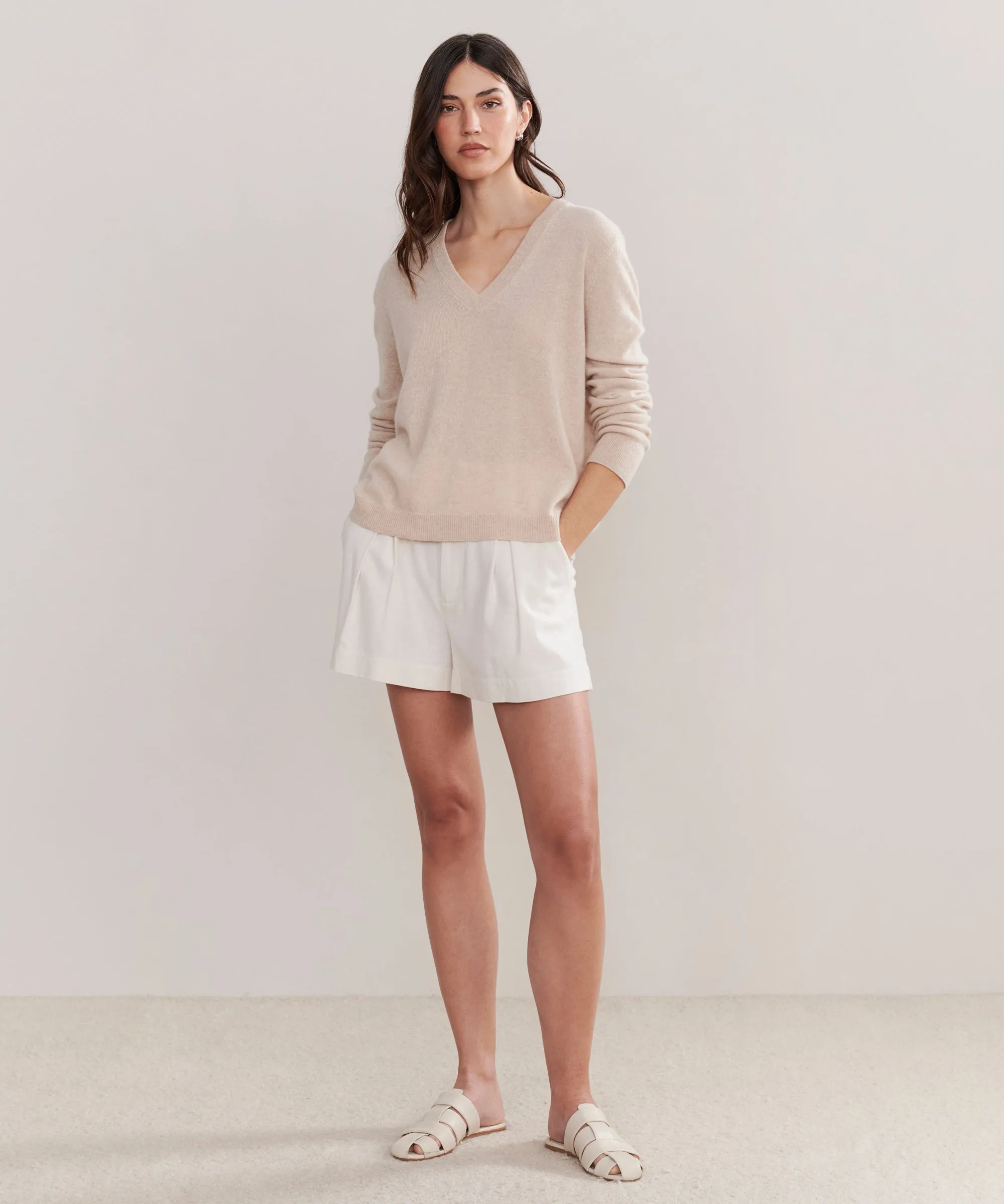 Flynn Cashmere Sweater TexturedSurface WrinkleFree Structure