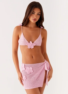 Adjustable Feature Aziza Crochet Bikini Top - Pink Stretchable Material Aziza Crochet Bikini Top - Pink