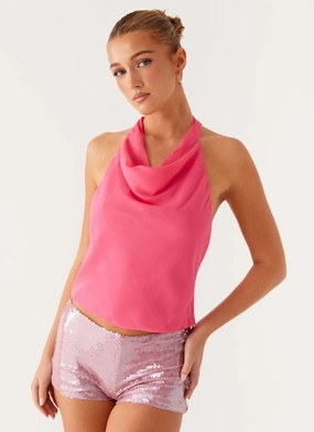 Adjustable Feature Buenos Aires Top - Pink Antimicrobial Treatment Easy Fit Buenos Aires Top - Pink