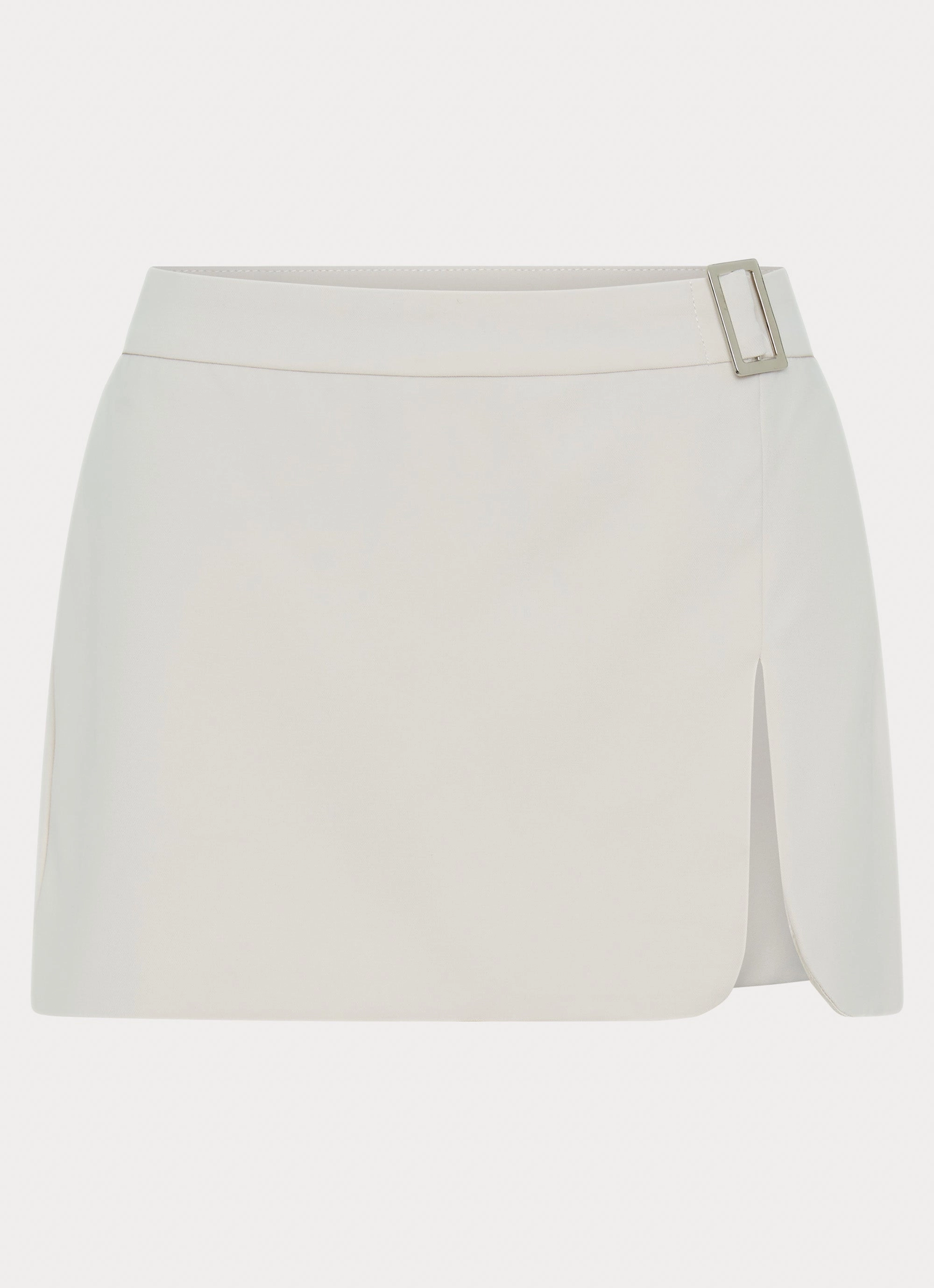 Adley Buckle Mini Skirt - Ivory Trail Comfort Sleek Waist