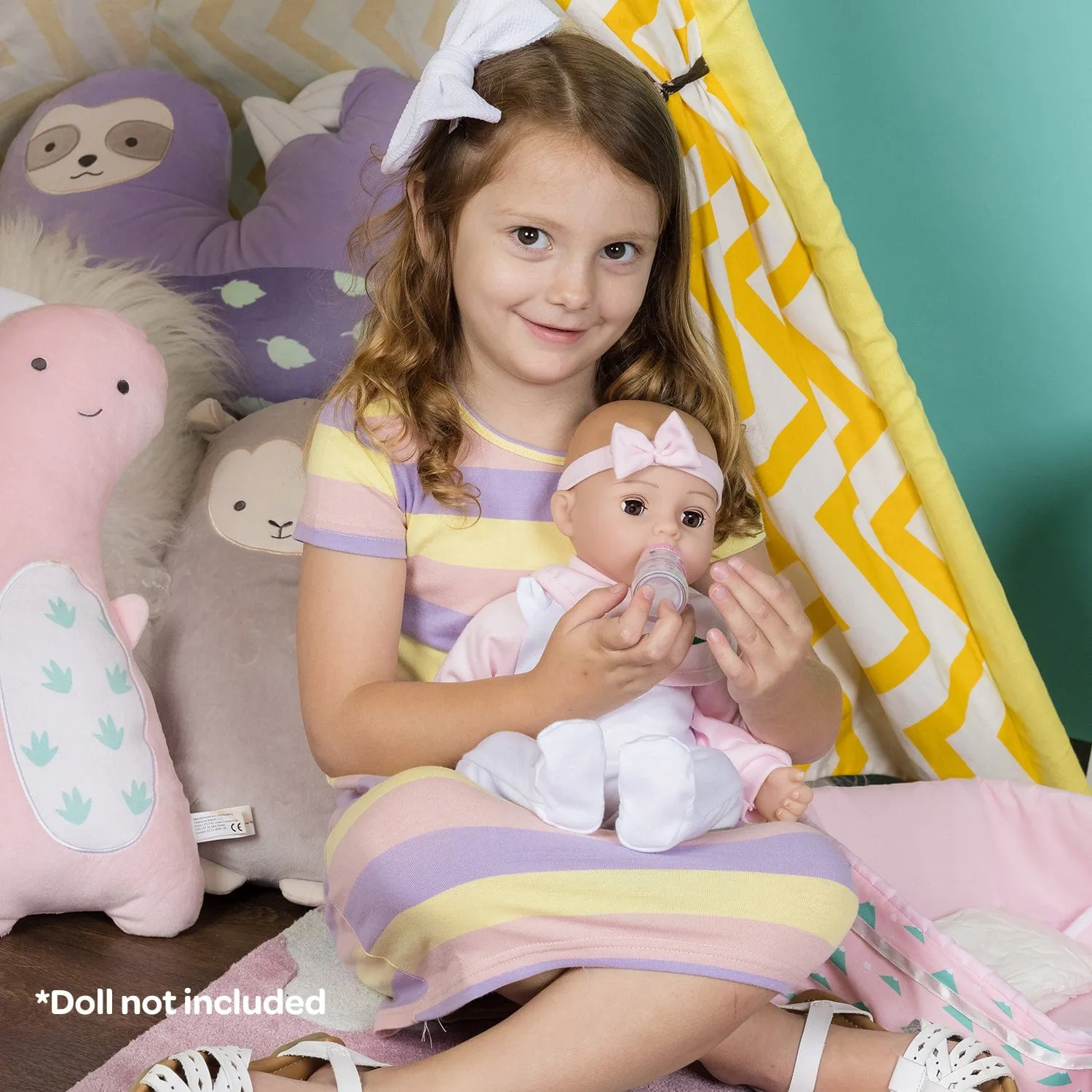 Adoption Nurturing Essentials for 16 inch Babies - 7 Piece Gift Set in Llama print