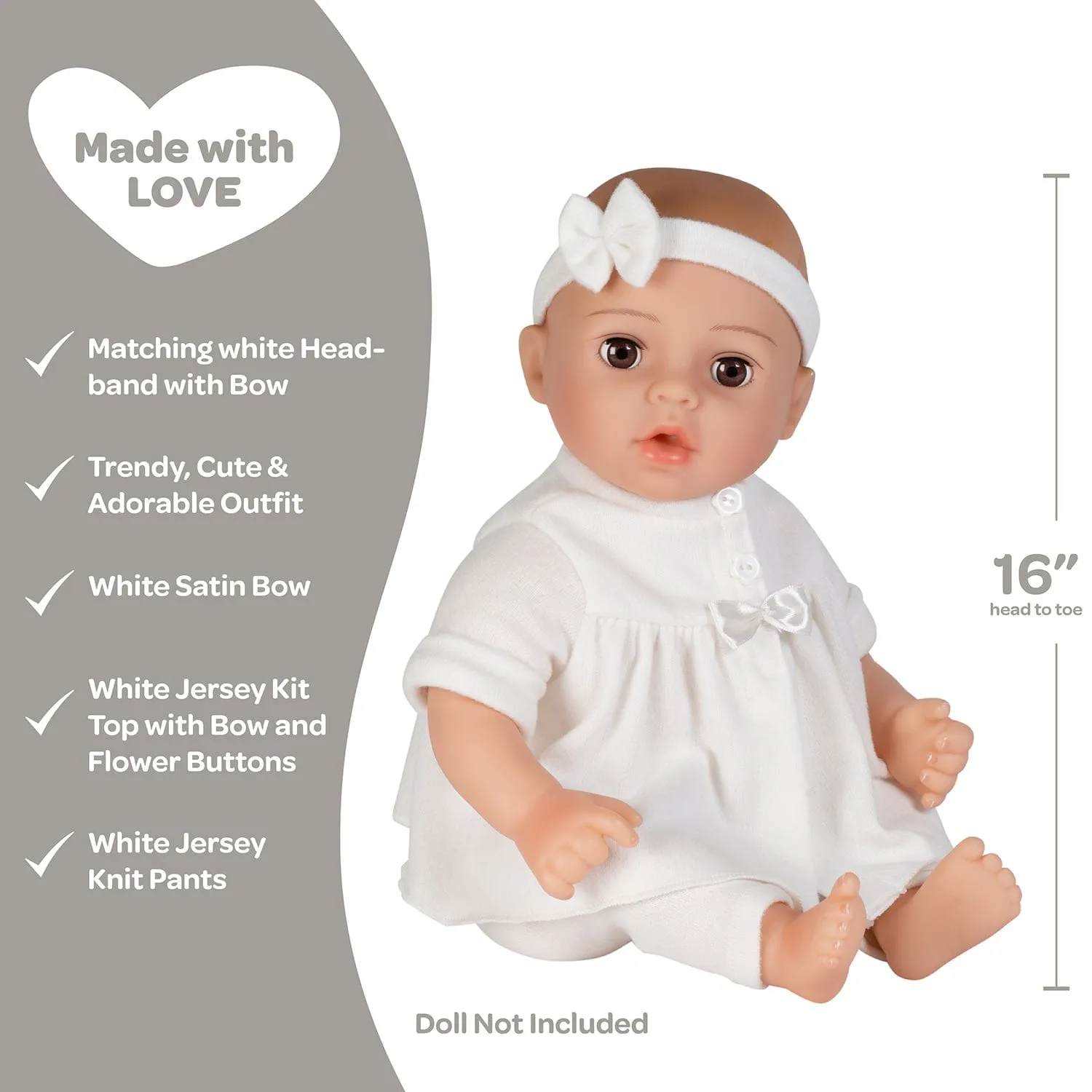 Adora Adoption Fashion "Simply Classic." Baby Doll Clothes Set for 16” Dolls